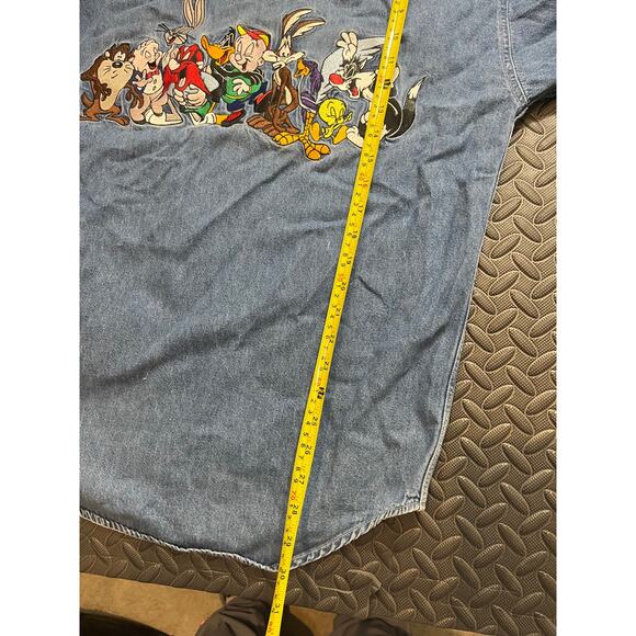 Vintage 1992 Acme Clothing Co. Looney Tunes Embroidered Button Up Shirt Small - Picture 8 of 10